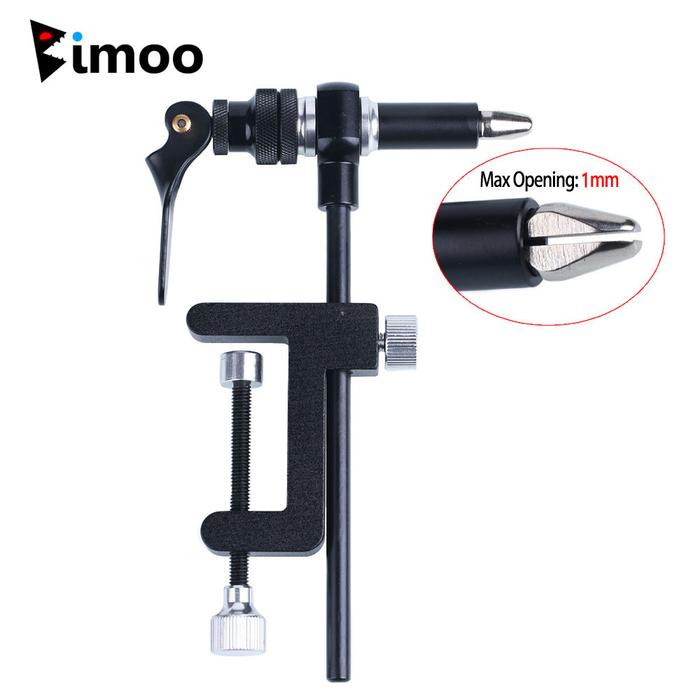 Bimoo Rotary Fly Tying Vise Tools C-clamp Tying Vise with Steel