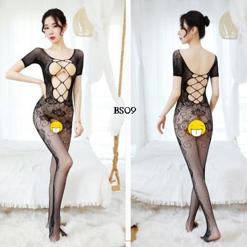 Lingerie Big Size Stocking Jaring Body Stocking Full Body Hitam Bs09