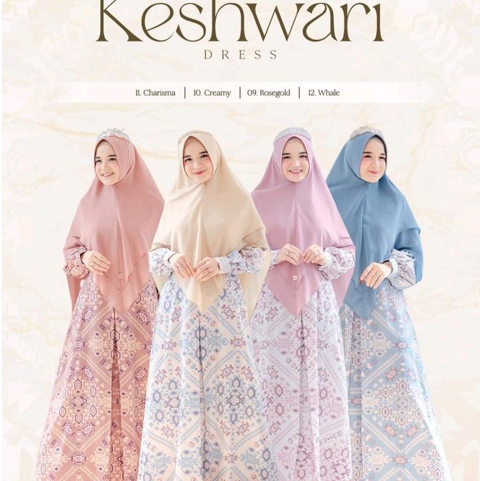 Gamis/Dress Syari Mewah Busui Kehswari Bahan Orzala Lux By Attin Hijab