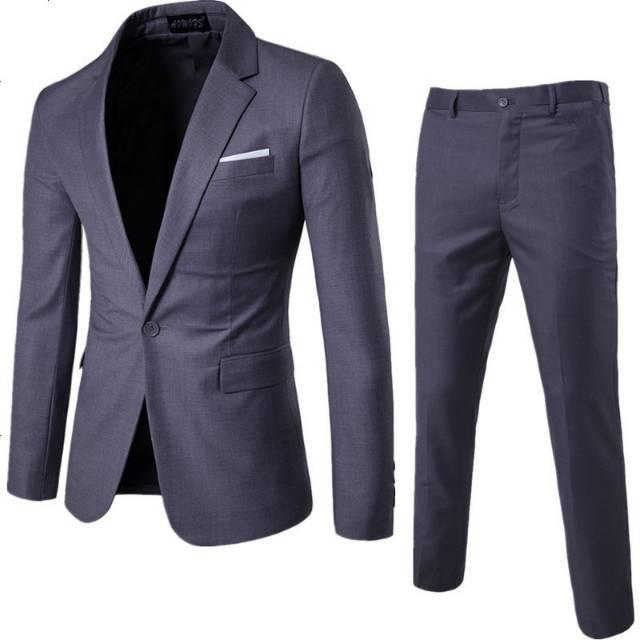 Setelan Jas Pria/Jas Formal/Jas Wisuda/Jas Pernikahan/Satu set Jas+Celana Blazer Semi