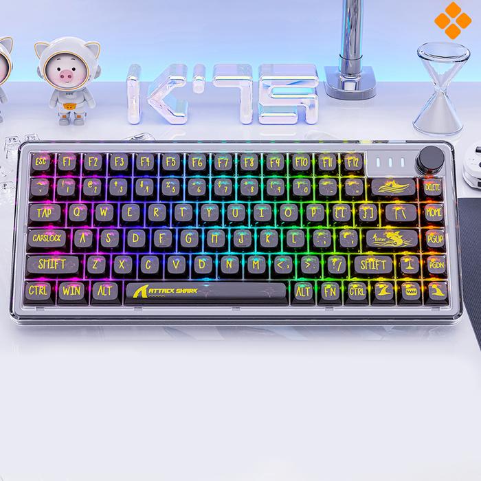 K75 Mechanical Keyboard Transparent 82 Keys Mini Gaming Keyboard Hot