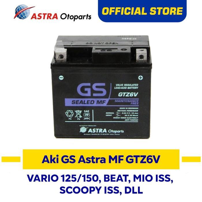 Aki Motor GS ASTRA Maintenance Free Kering GTZ-6V GTZ6V Vario 125 Vario 150 PCX Mio SSS Beat Esp ISS
