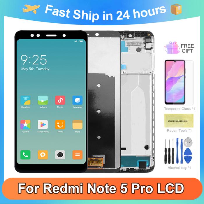 100% Test 5.99'' For Redmi Note 5 Pro Original Display With Frame