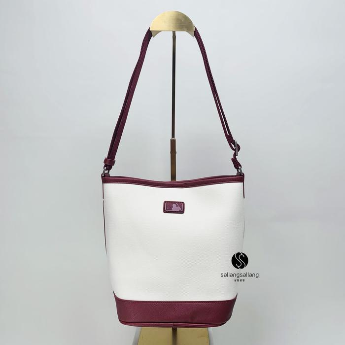 MLB Varsity Basic Canvas Bucket Bag BOSTON RED SOX cream