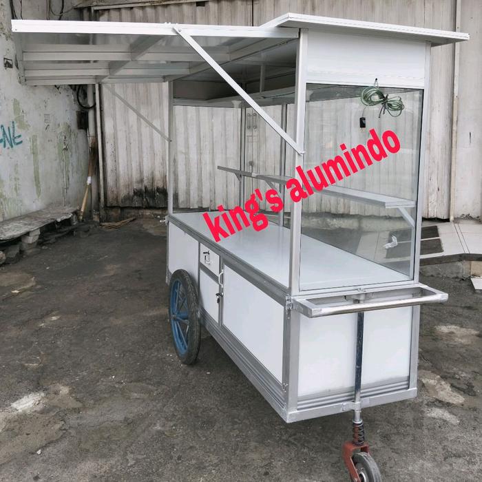 gerobak martabak / gerobak / gerobak gorengan / kue / gerobak aluminium