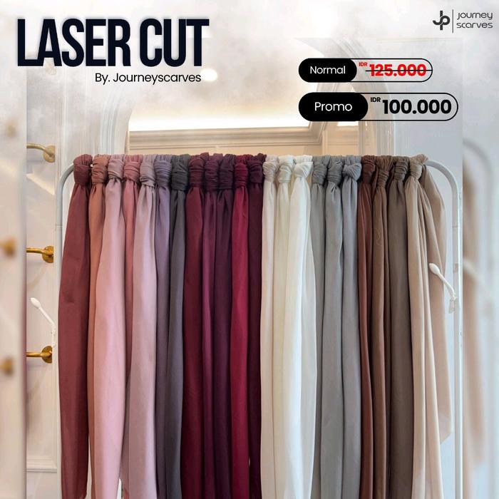 Laser Cut by Journey Scarves, Jilbab segi empat polos, bahan kualitaa premium,mudah dibentuk tidak n