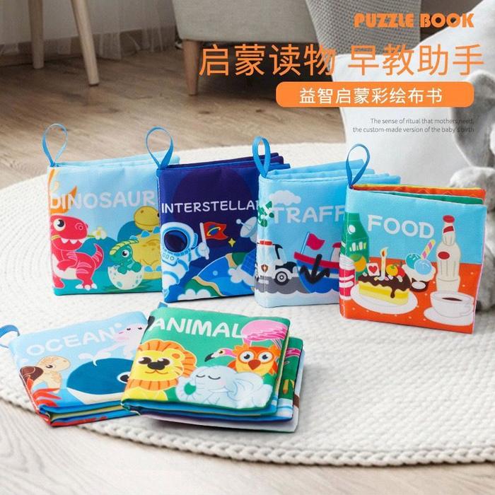 BARU Mainan karakter Edukasi lucu Buku Kain Anak Bayi Balita Soft Book Bahasa Inggris English Edukat