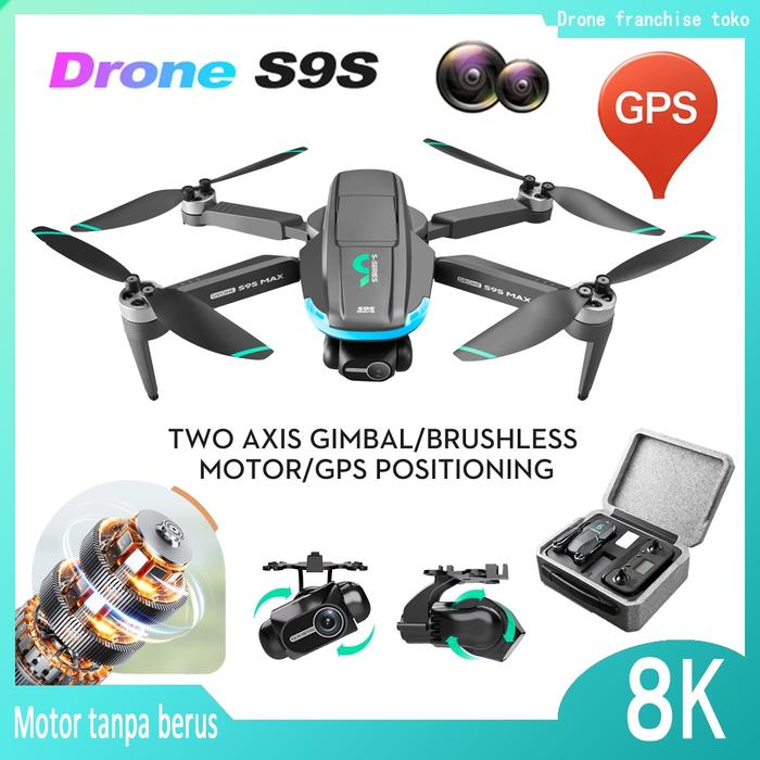 Terbaru GPS drone, S9S two axis electronic anti shake pan tilt drone, 4K high-definition, 40 million