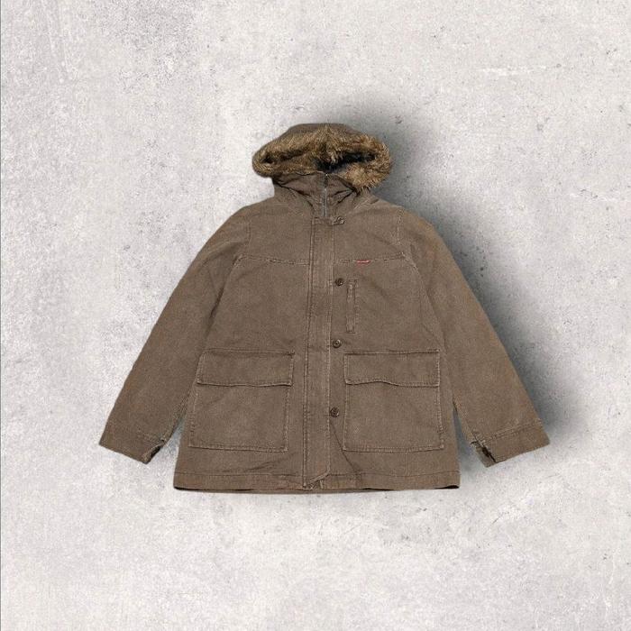 Earth Music & Ecology Brown Multipocket Parka Coat Original