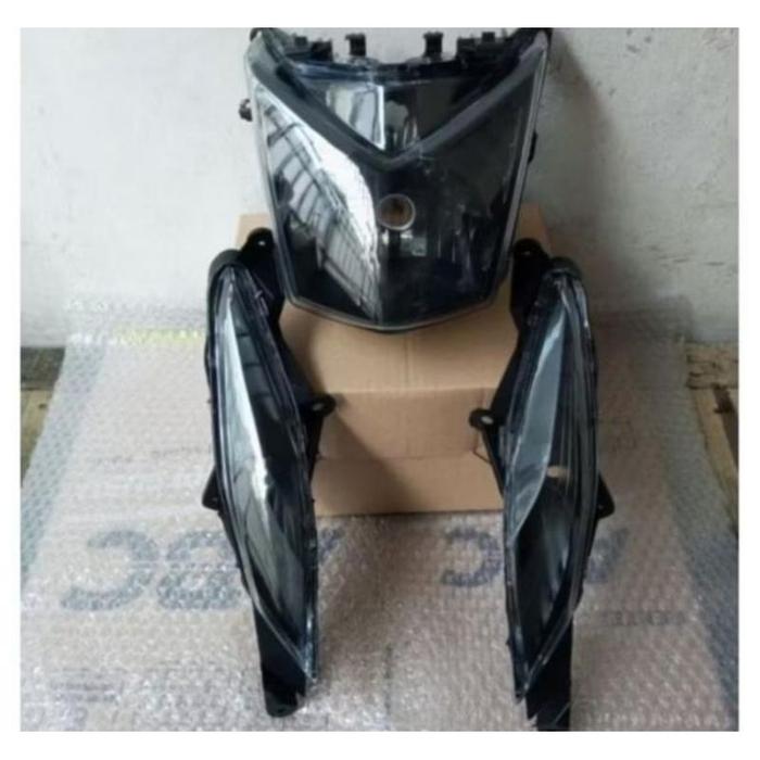 Reflektor Lampu Depan Beat Fi Pgm Beat Fi 2013-2015 Plus Sen Costume Ful Hitam Kualitas Terbaik