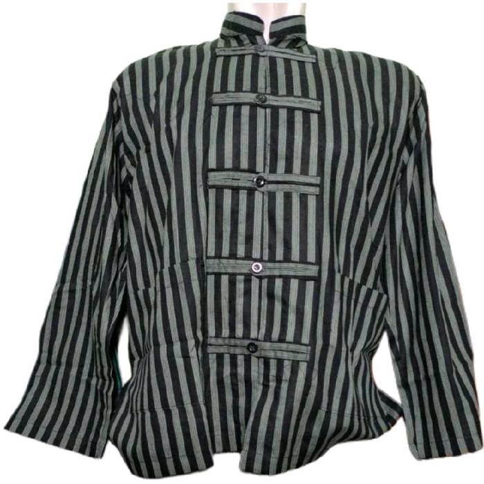 BAJU ATASAN PRIA SURJAN LURIK KRAH KOKO SHANGHAI MANDARIN PAKAIAN JAWA JOGJA SOLO DEWASA SORJAN LORE