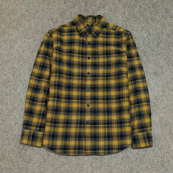 kemeja flanel pria lengan panjang UNIQLO size S second