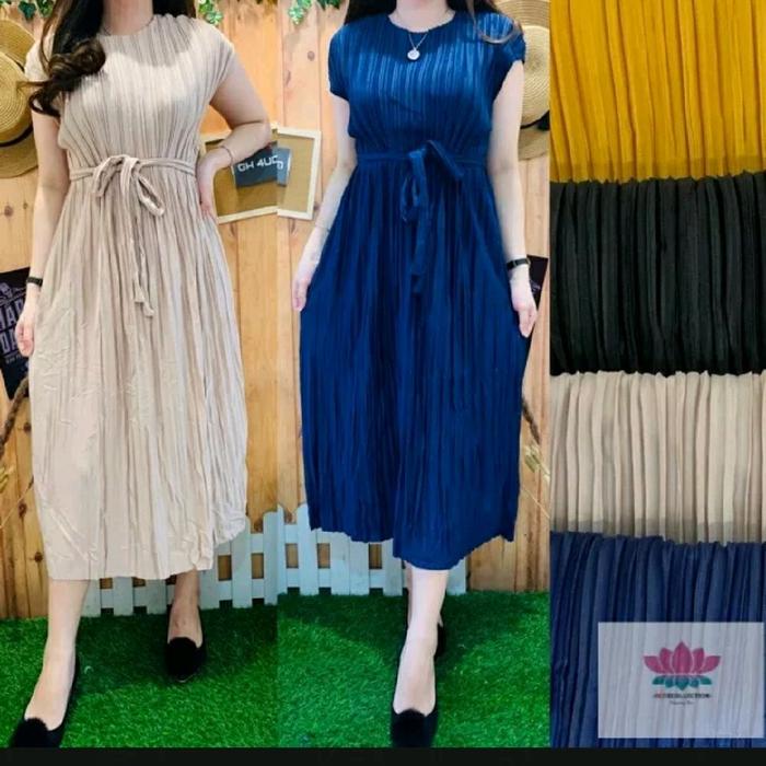 DASTER PLISKET DRESS PLISKET DASTER WANITA PLISKET Midi Dewasa