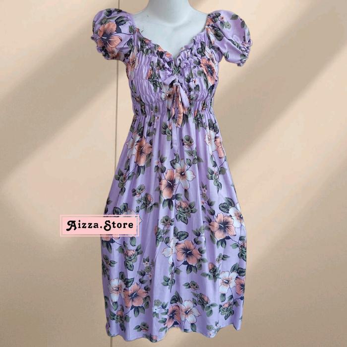 Daster Smoke Tali Serut Dada dan Paha CO saat Live Wanita Katun Rayon Serut