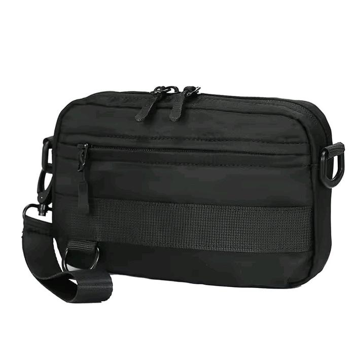 01. CLUTCH TAS SLEMPANG, HANDBAG WATERPROOF PRIA WANITA Waistbag Cowok cewe Hitam