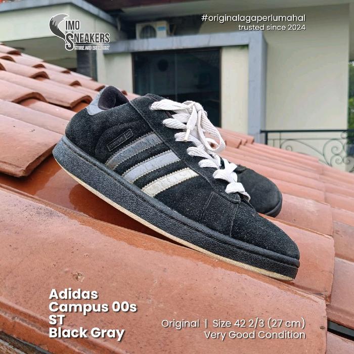 Adidas Campus 00s ST Hitam Abu Sepatu Sneakers Unisex Second Original