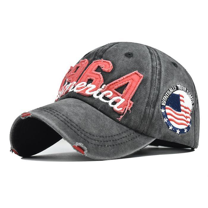 hat uniseks fashion kece gaya eropa dan amerika baru caps pria huruf bordir  katun denim yang sudah 