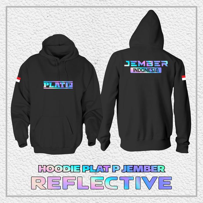 Hoodie Jaket PLAT P JEMBER "REFLEKTIF MENYALA" || Jaket PLAT P JEMBER