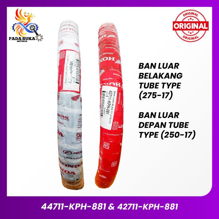 Paket Ban Luar Honda Depan Belakang Supra Fit & Kharisma Non Tubeless Ring 17 42711KPH881 / 44711KPH