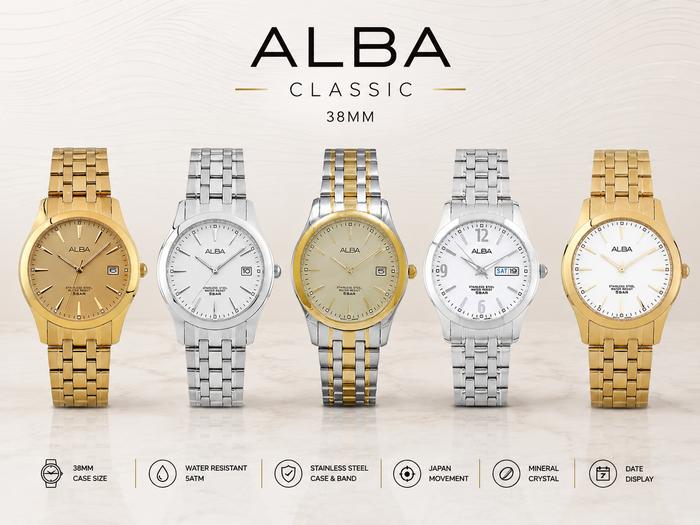 Alba Classic AXHK84X1 AXHK90X1 AXHK95X1 ARSY08X1 AXND59X1 Jam Tangan Pria Stainless Steel Strap Quar