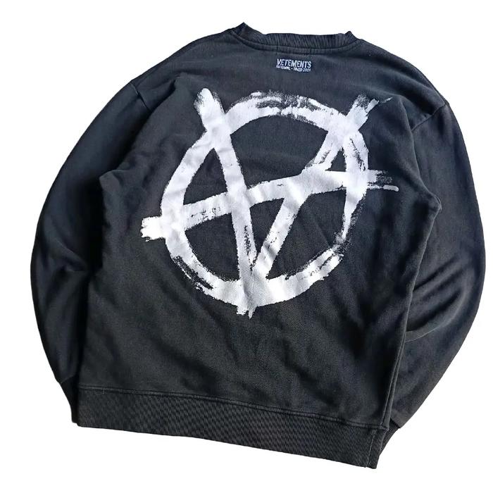 crewneck vetements anarki logo mix bordir