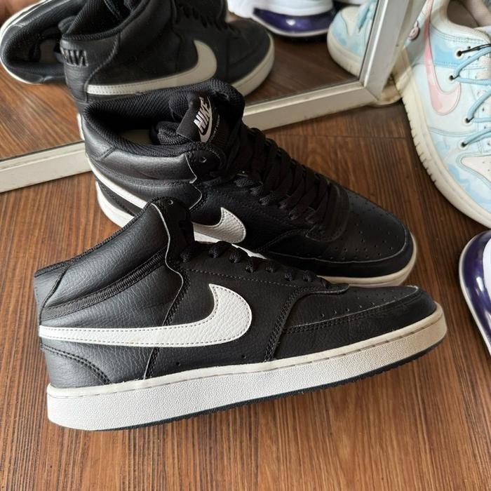 Nike court vision mid black white casual original murah - sneakers second market