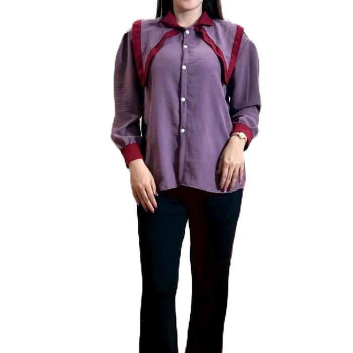Kemeja kera Kancing   Mat : kringkel  560/kd  Deskripsi kode 01 =  Kemeja kera kancing ( kemeja  ) A