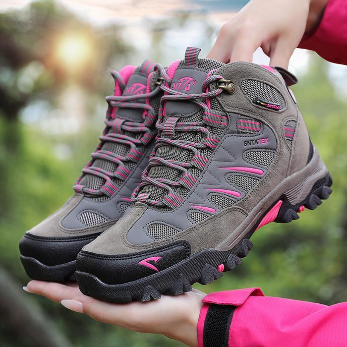 SEPATU GUNUNG SNTA TEX 613 SEMI WATEROOF Grey Fuschia - HIKING SPORT *