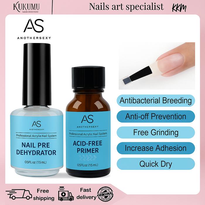 1 SET AS PRIMER DEHYDRATOR NAIL GEL 15ml / AS DEHYDRATOR NAIL GEL PRIMER Kutek Gel Penguat Kuku Kute