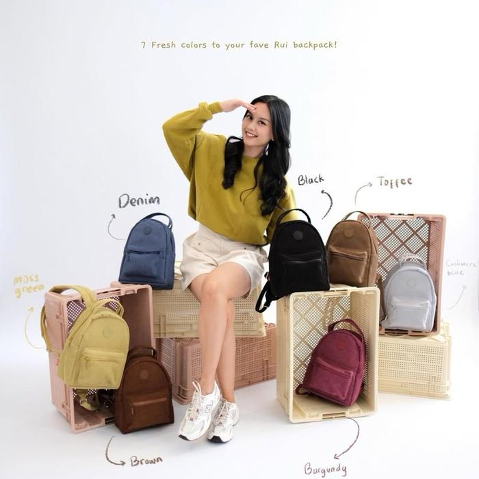 Backpack Flicka J 90 Rui Bag Tas Ransel Mini Casual Wanita Corduroy Premium Terbaru