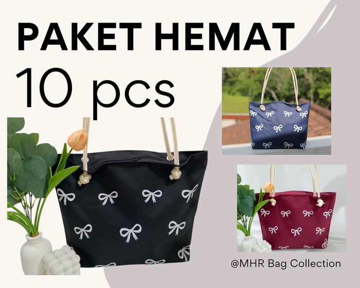 MHR Bag - Paket 10 pcs PAKET USAHA Tas Wanita Totebag Tali Sumbu Paket Hemat Tas Motif Hampers Tas C