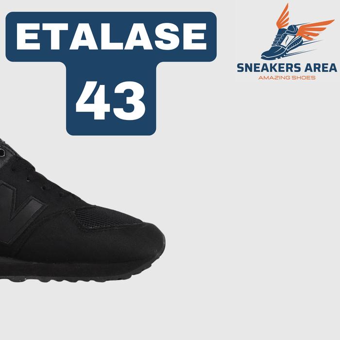 SEPATU KASUAL NB 574 FULL BLACK UNISEX PRIA WANITA ETALASE 43