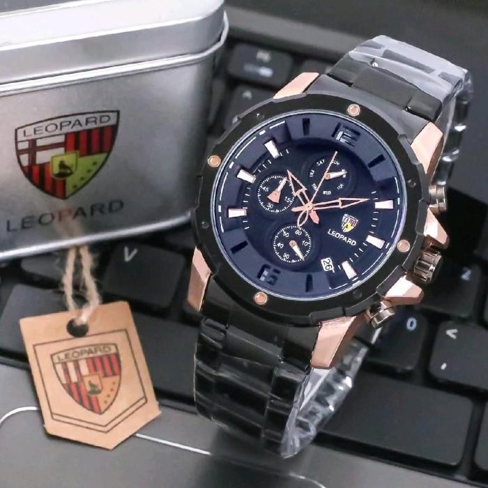 Jam Tangan Pria LEOPARD 8806 ORIGINAL CHRONO Aktif Stainless - BLUEROSE