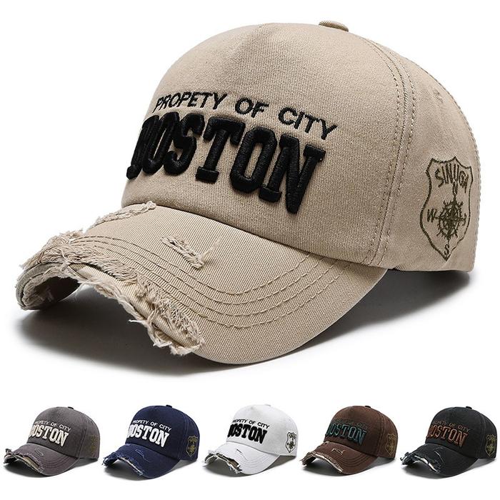 Topi Baseball Hat Boston Robek 6 Varian Warna Import