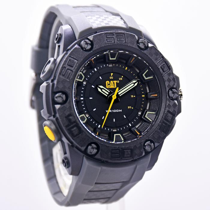 Jam Tangan Pria Analog Caterpillar LU.160.25.127 Strap Rubber Original Water Resistance Diameter 4.9