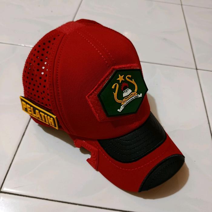 topi tactical premuim terbaru model laser coak katun kombinasi free patch rubber logo akmil pelatih