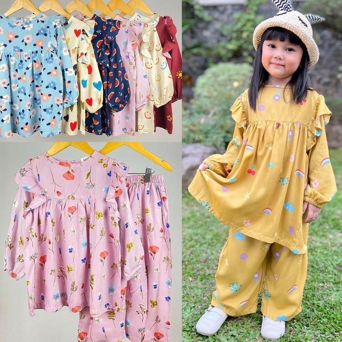 SETELAN RAYON ANAK / SETELAN ANAK ELIZA / ELIZA SET / SETELAN RAYON SMILEE / SETELAN RAYON ANAK / SE