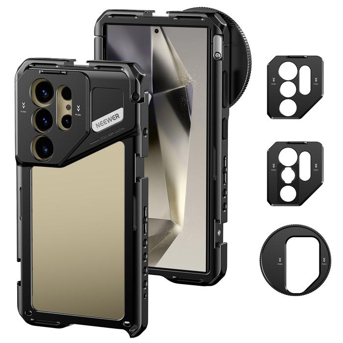 NEEWER Phone Cage Case For SAMSUNG S24 Ultra PA042 Video Rig Hand Grip Stabilizer Tripod Mount with