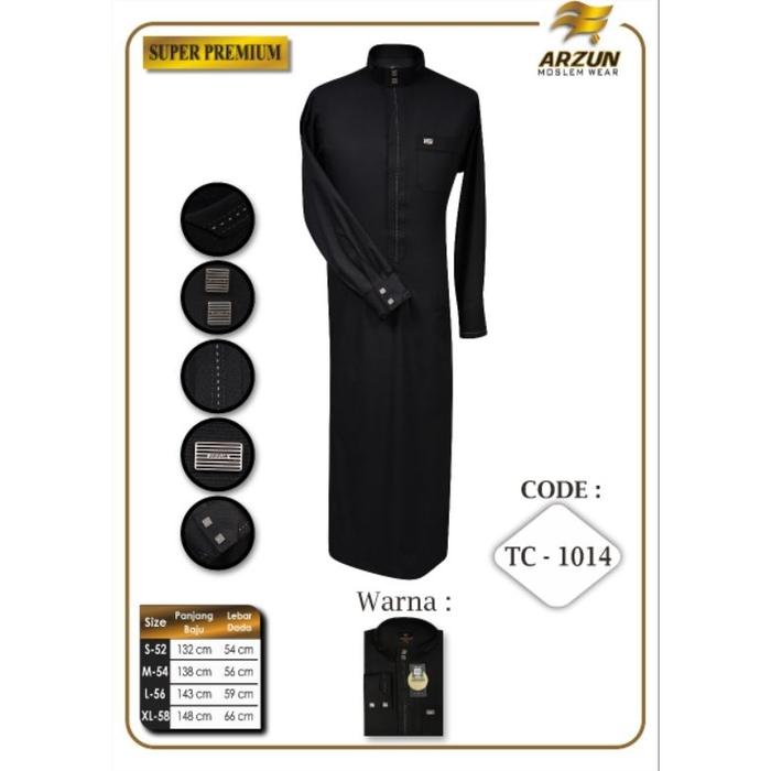 Arzun Gamis Pria Moderen Super Premium Warna Hitam Putih Jubah Gamis Pria Model Koko Gamis Warna Pri