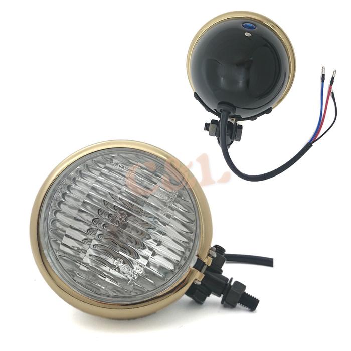 Black Copper Plating Trim Headlight For Harley Sportster Bobber