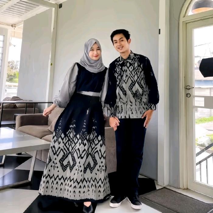 RQYA COUPLE TENUN BLACK GREY || Dres tenun terbaru || kemeja tenun terbaru dress pesta kondangan for