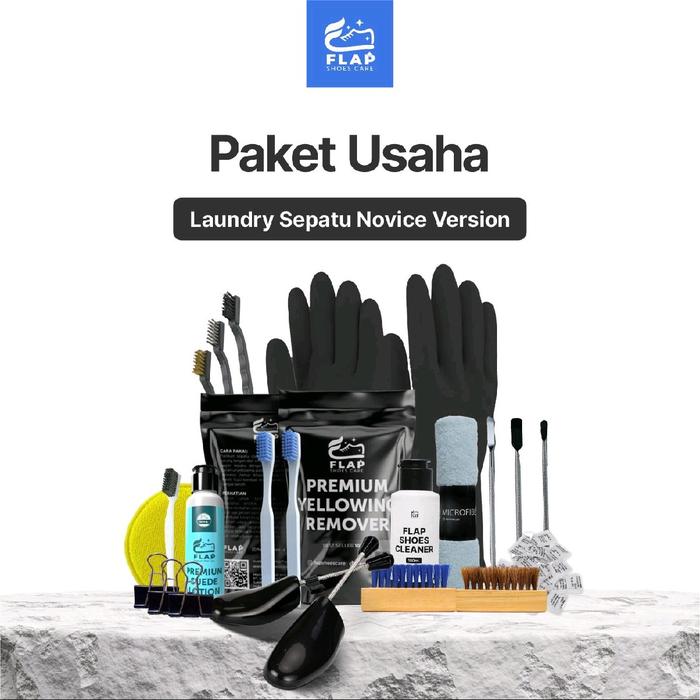 FLAP Shoes Care Paket Usaha Laundry Sepatu Novice Version Termasuk Cleaner 100mL & Alat Detailing Le