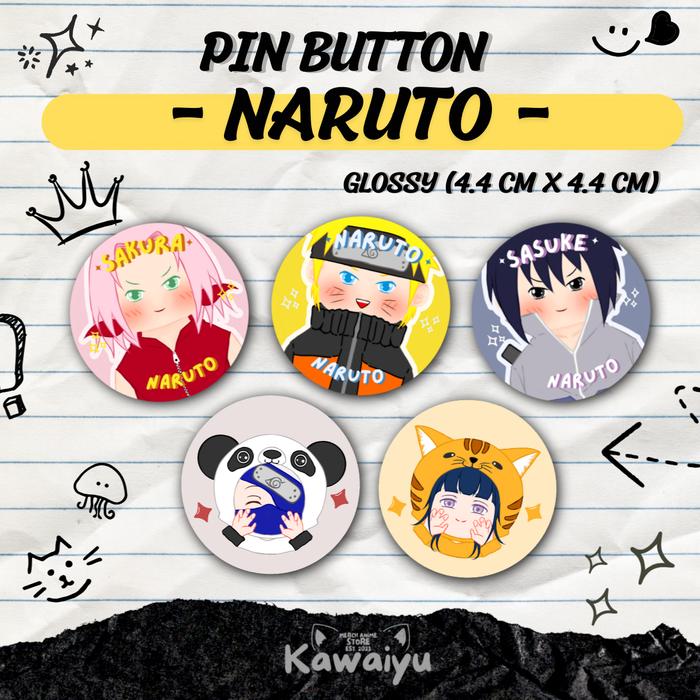 NARUTO | Pin Button Anime Naruto Animal Chibi vers | Pin Peniti Anime 44mm by kawaiyu