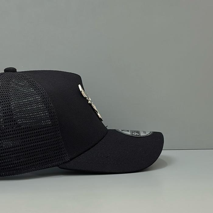 TOPI BASEBALL HITAM JARING BANTENG BESI SILVER