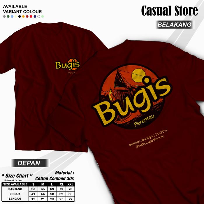 Kaos Budaya Edisi BugisBudaya | Kaos Makassar | Baju Bugis | Cotton Combed 30s