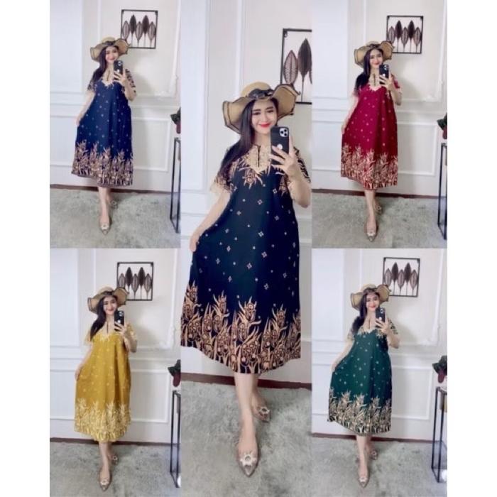 DASTER RAYON PREMIUM TEBAL MOTIF RUMPUT - LD 110 PB 115 - BAHAN RAYON TEBAL - ADEM - DASTER PEKALONG