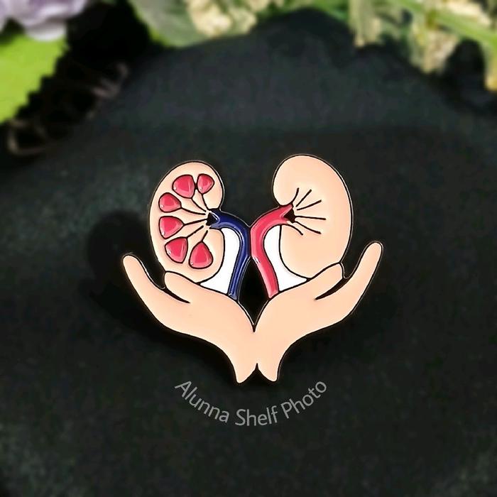 Pin Enamel Kidney Anatomy Biology - Anatomi Ginjal | Brooch Aksesoris Bros