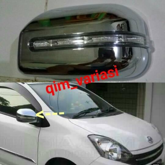 Cover Spion Toyota agya Chrome + Lampu O1