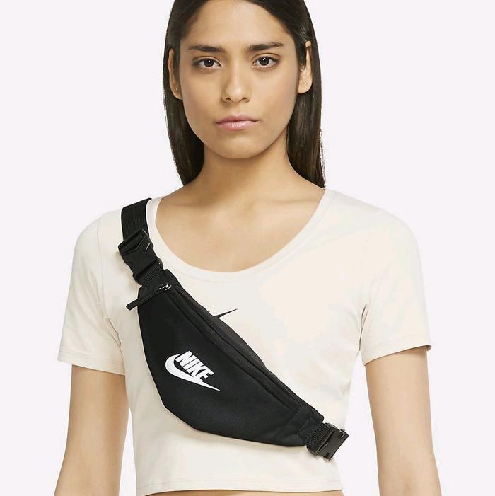 Nike heritage small wasitpack unisex original tas slempang pria wanita -hitam
