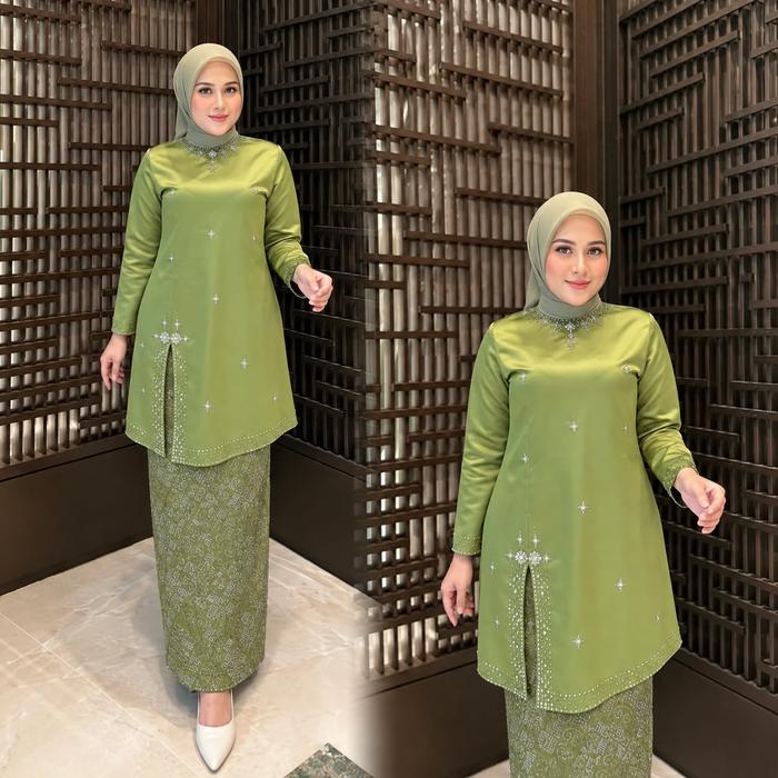 Promo.!! Set Songket Lengkap+Bonus Hijab Gratis Model Terbaru Kebaya Modern Kurung Melayu Vol;3 Mewa